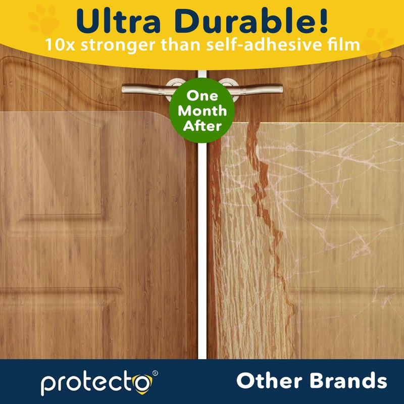 PROTECTO Heavy Duty Door Protector from Dog Scratching, 35 x 24â€ Clear Door Scratch Protector, Easy & Quick to Install on Window, Wall, Screen & Sliding Doors | Cat Scratch Guard for Indoors Outdoors - Image 3